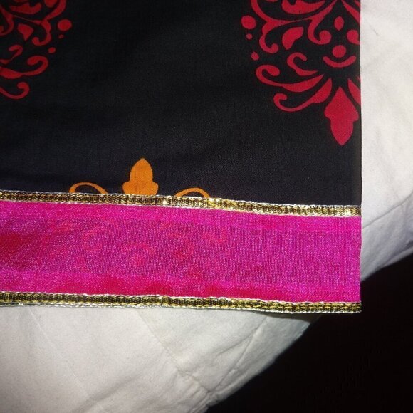 Divena size XXL Kurti cotton black with pink trim, pink, orange yellow print NWT - Picture 15 of 16